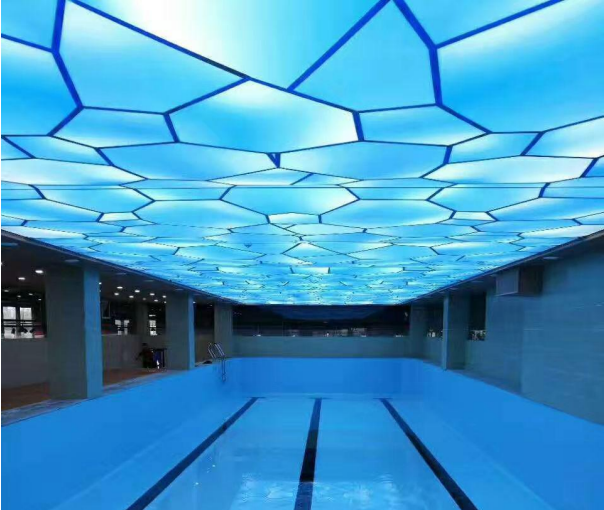 軟膜天花游泳館吊頂_游泳池廠家